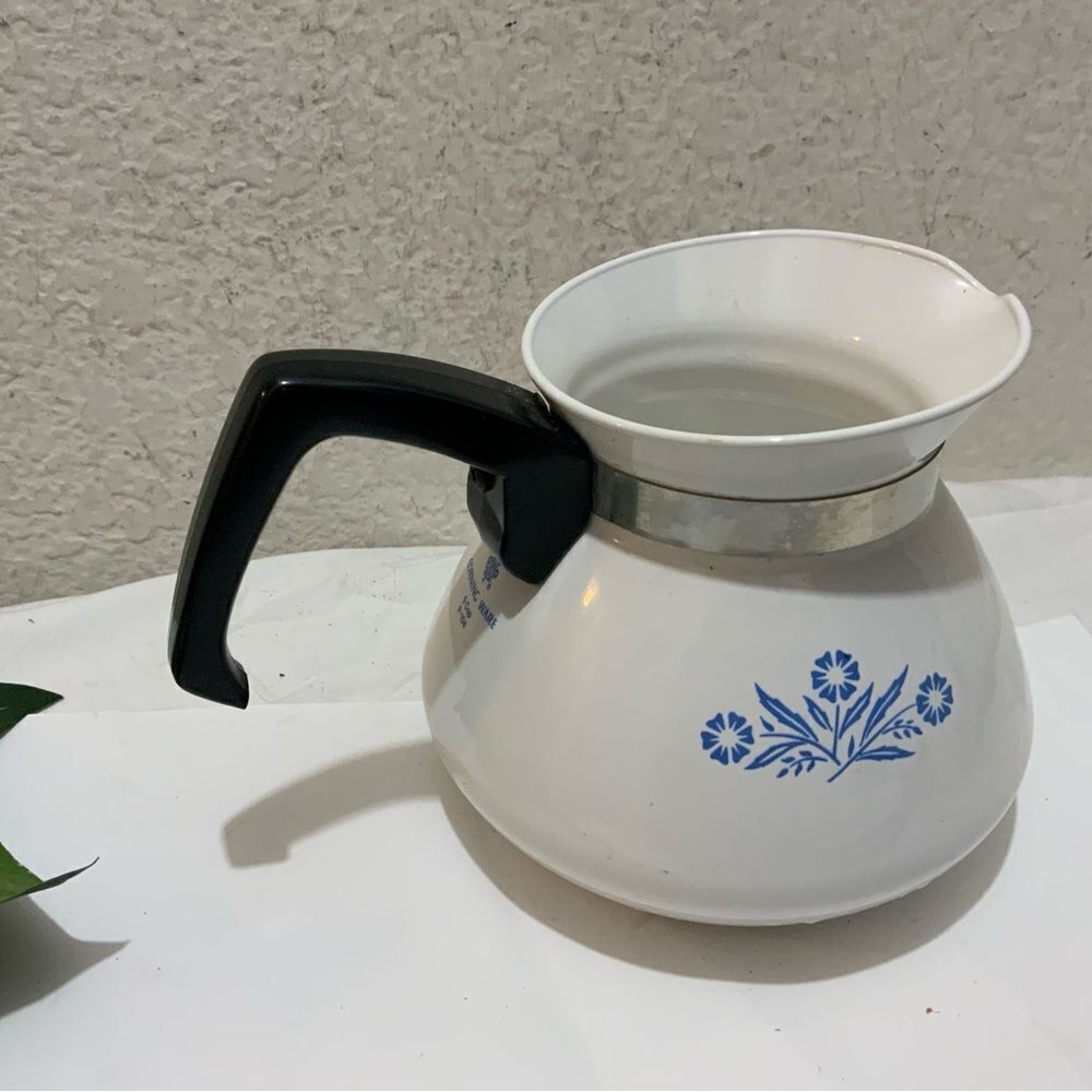 Vintage Corning Ware BLUE CORNFLOWER Tea Kettle/Coffee Pot 6 Cups no lid G16 - Picture 2 of 8